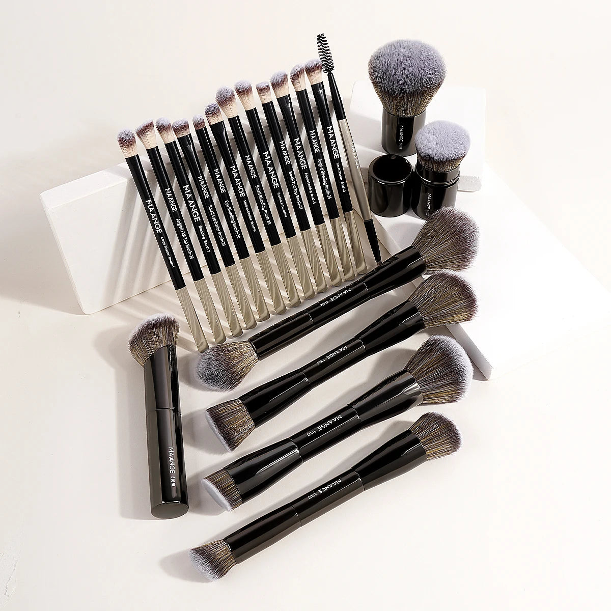 20-Piece Pro Makeup Brush Set – Double-Ended for Foundation, Blush & Eyeshadow
