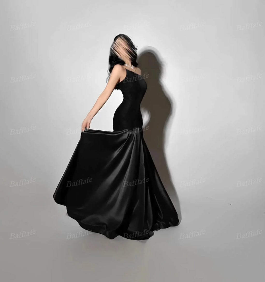 Bafftafe Purple Velvet Satin Formal Evening Dresses Customized Mermaid Arabia Fishtail Prom