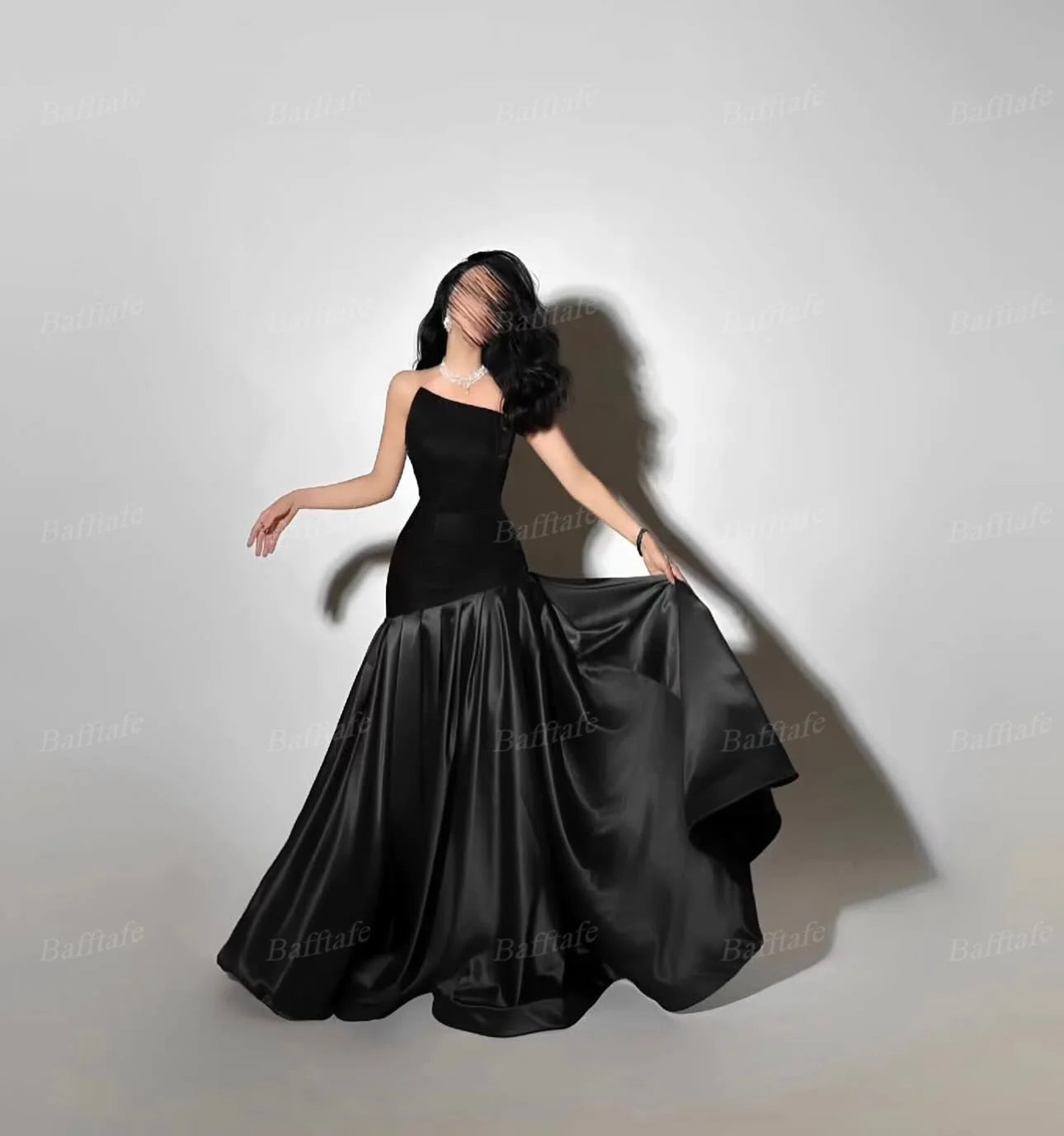 Bafftafe Purple Velvet Satin Formal Evening Dresses Customized Mermaid Arabia Fishtail Prom