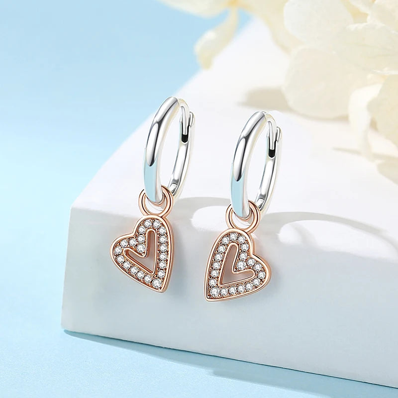925 Sterling Silver Earrings – Stud & Hoop Set with Crystal, Heart, Crown, Bee & Infinity Designs