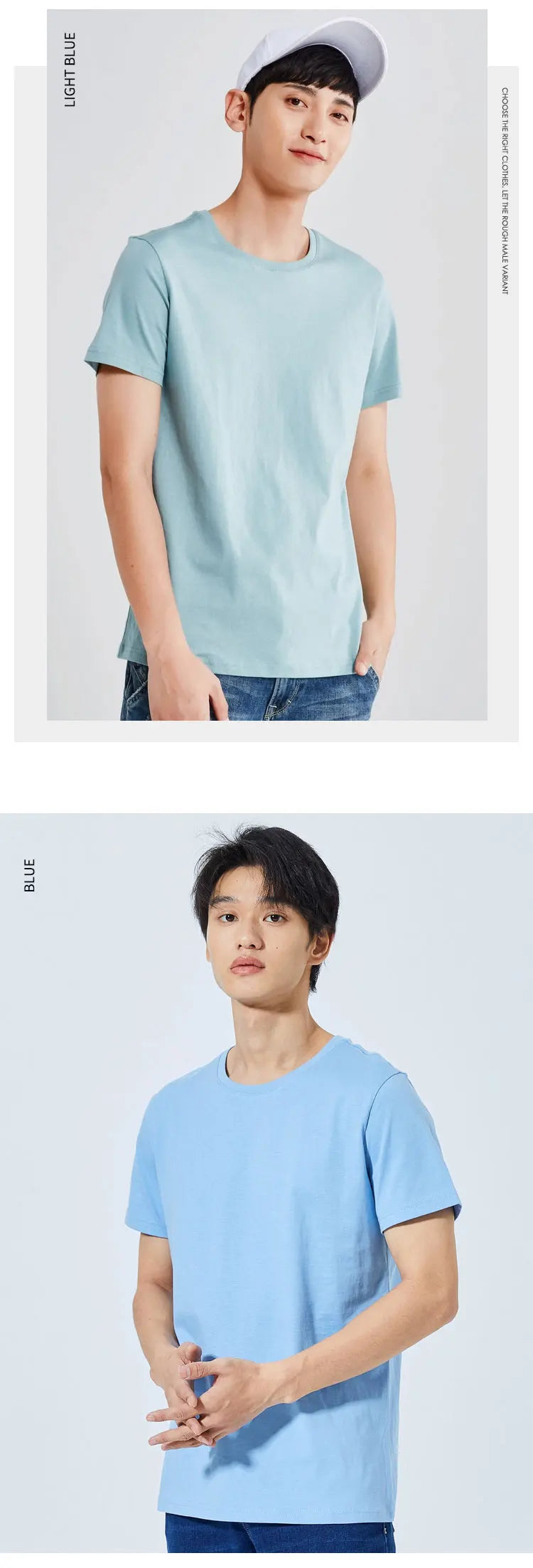 Men’s Summer Cotton O-Neck T-Shirt – Stretchy Solid Casual Tee