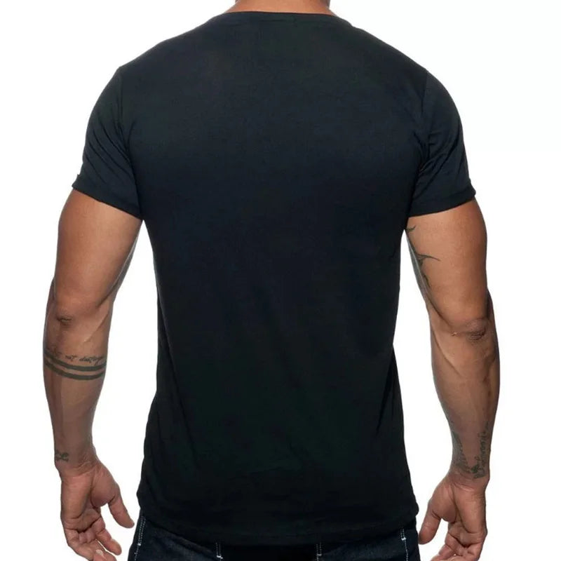 Men’s Summer Cotton O-Neck T-Shirt – Stretchy Solid Casual Tee