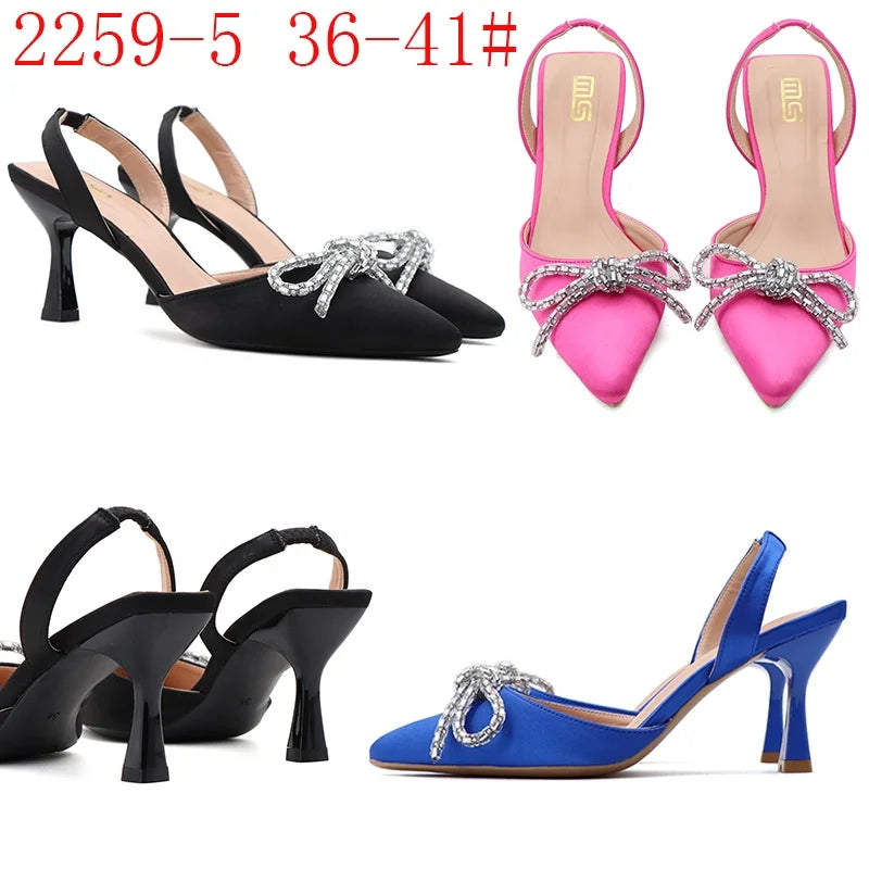 Women's Heeled Sandals – Black, Blue, Pink | 6.5cm Heel | Size S42 | New Style