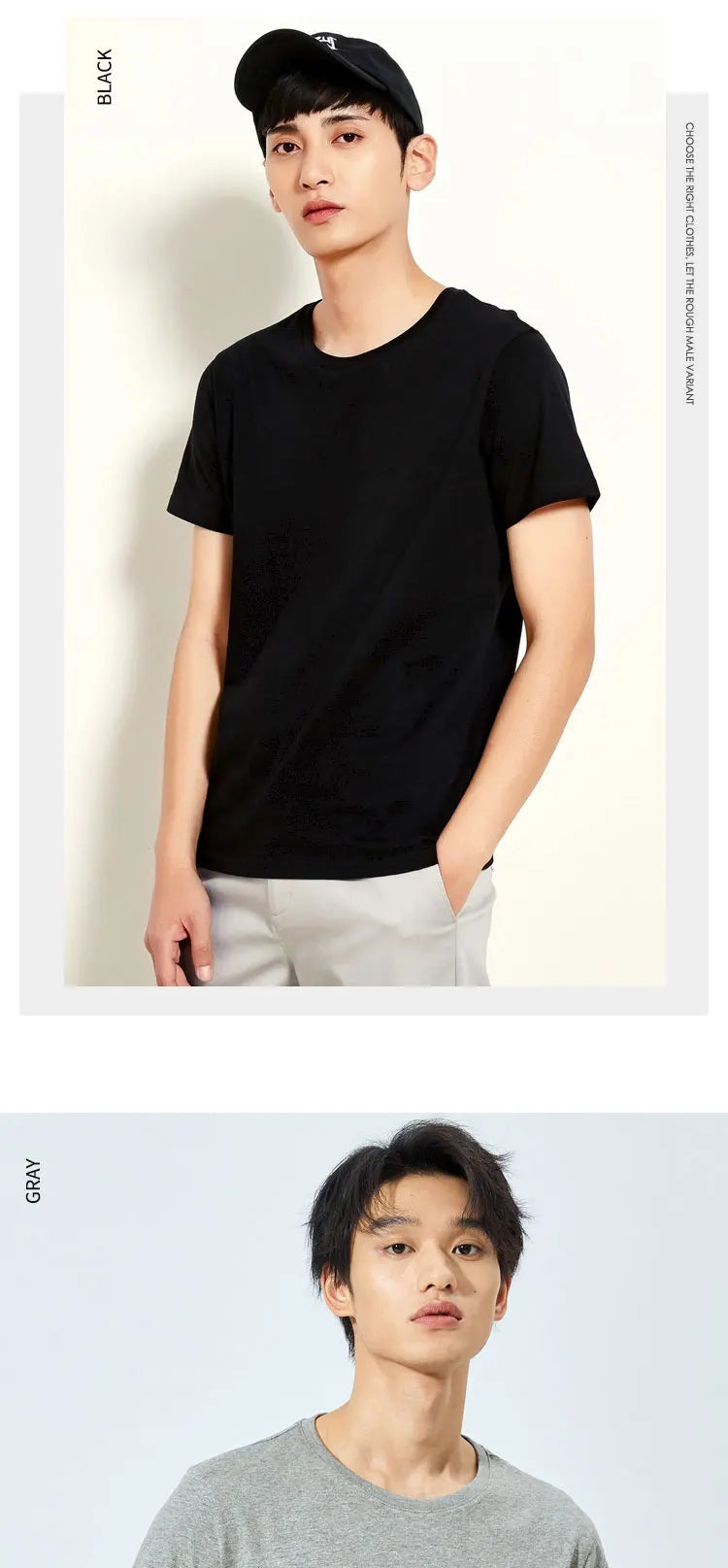 Men’s Summer Cotton O-Neck T-Shirt – Stretchy Solid Casual Tee