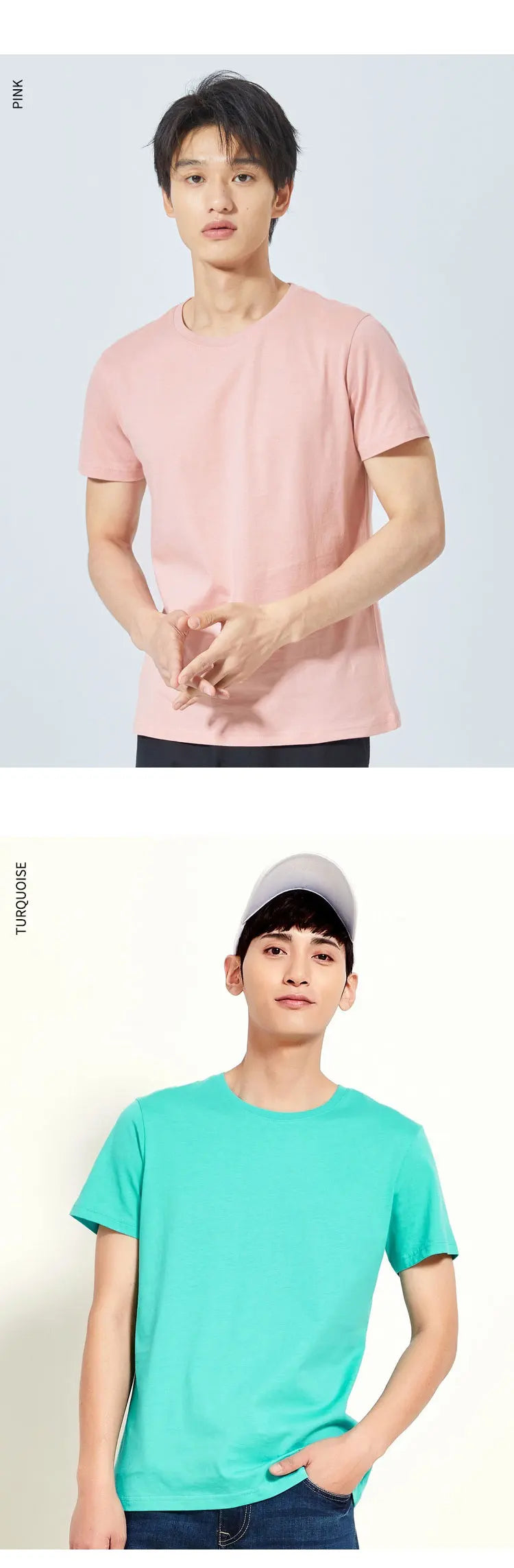 Men’s Summer Cotton O-Neck T-Shirt – Stretchy Solid Casual Tee