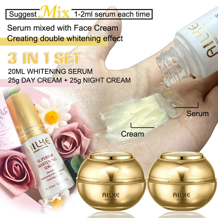 AILKE Whitening Skin Care Set to Reduce Wrinkles, Dark Spots, and Even Skin Tone for Women