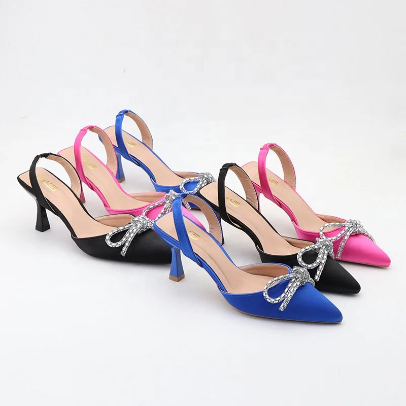 Women's Heeled Sandals – Black, Blue, Pink | 6.5cm Heel | Size S42 | New Style
