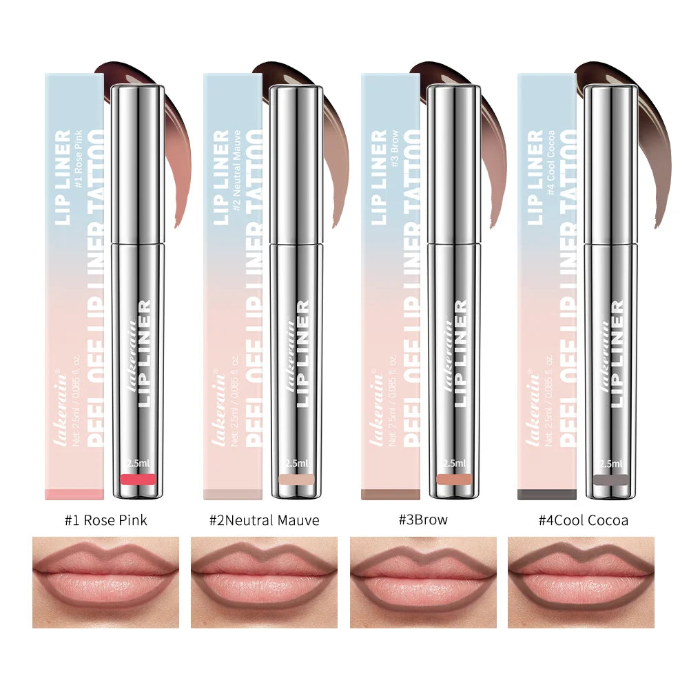 Waterproof Peel-Off Lip Tint – Long-Lasting Matte Lip Liner & Gloss, Brown