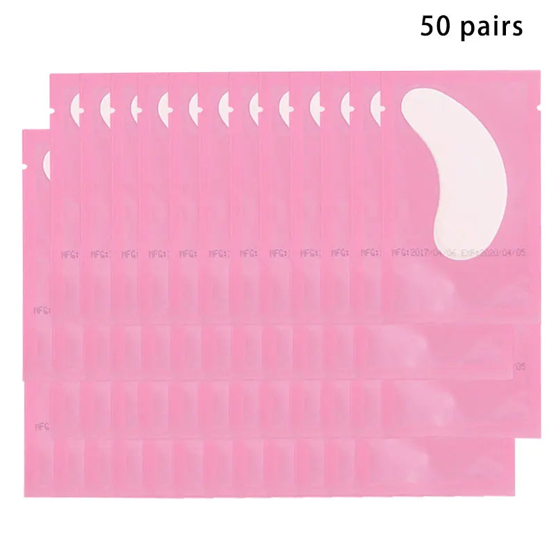 50 pairs of eyelash gel patches for grafting, under-eye extension, and makeup application