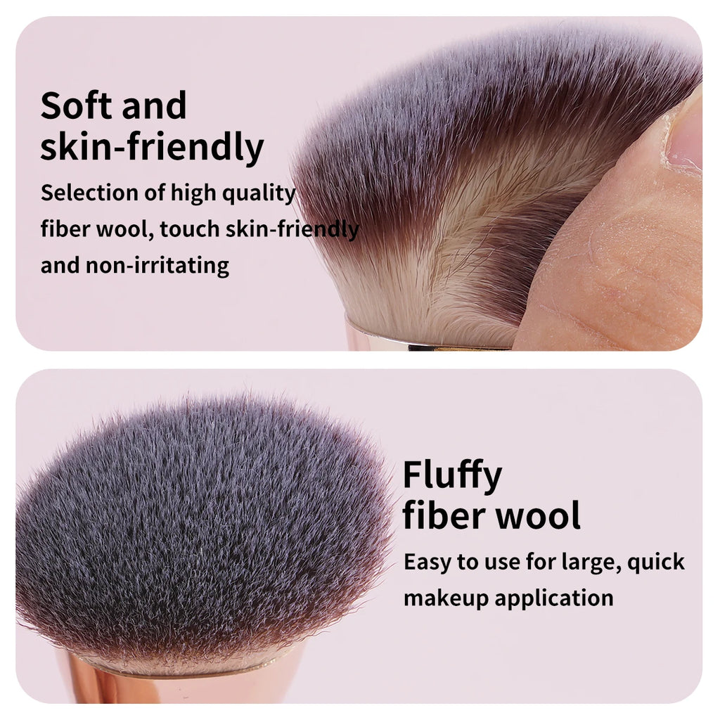 MAANGE 4-Piece Basic Makeup Brush Set – Dual-Ended Foundation, Powder & Eyeshadow with Case