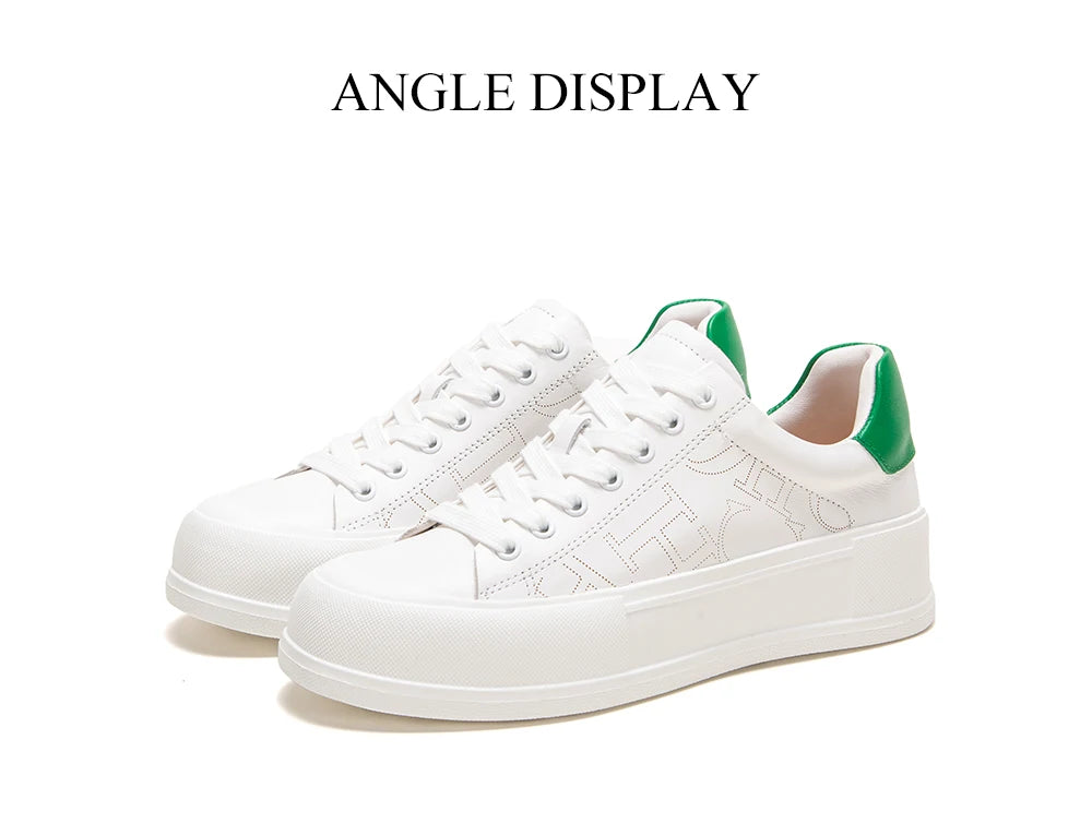 Women's Sports Shoes New Casual And Comfortable Thick-Soled Genuine Leather Wear-Resistant Sports Shoes