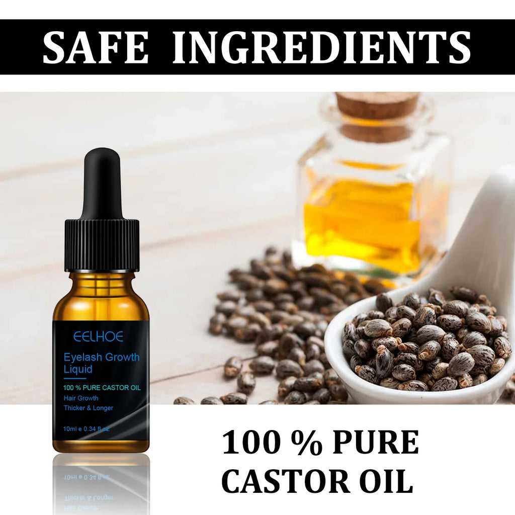 Natural Castor Oil Serum – Eyebrow & Eyelash Growth & Thickening