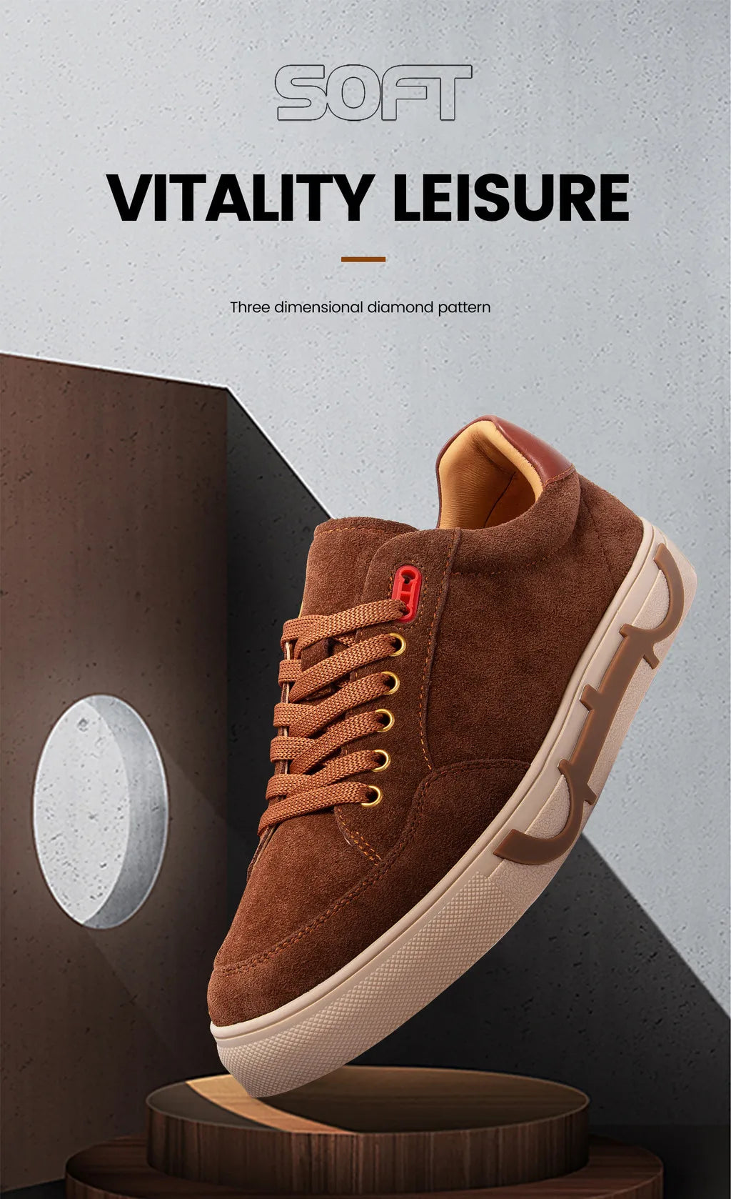 Men's Flat Shoes Anti Fur Retro Casual Shoes with Strap