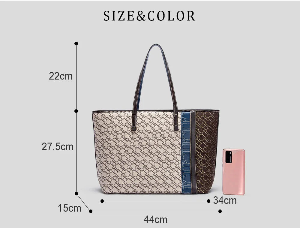 Women's Tote Bag New Fabric Splicing Handbag Large Capacity