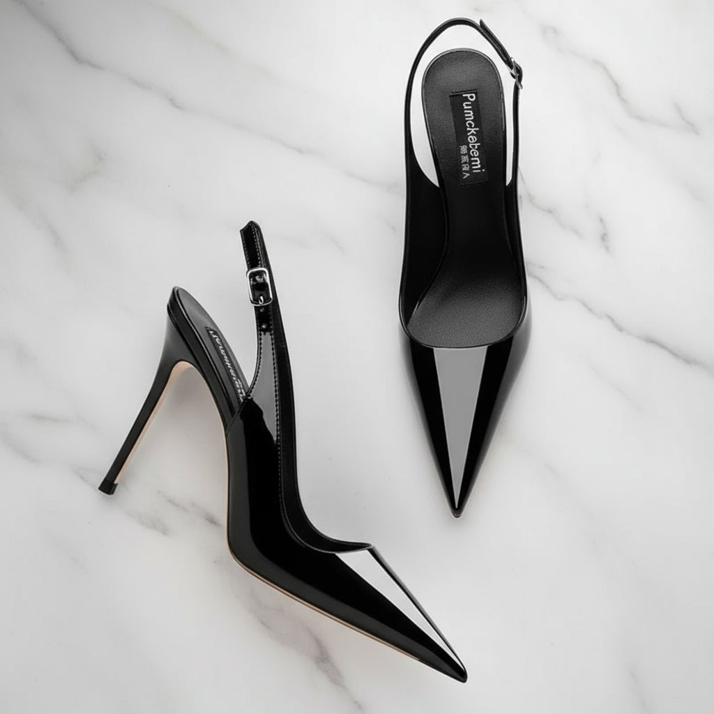 Sexy Pointed-Toe Strappy Heels – Summer Patent Leather Party Sandals for Women