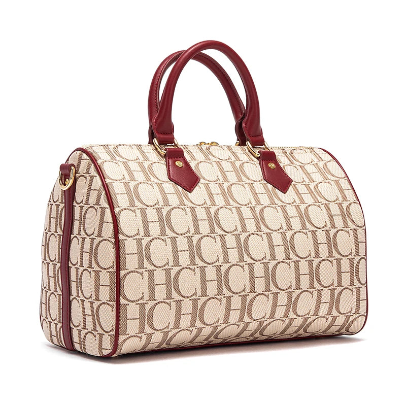 Women's Pillow Bag Autumn/Winter New Collection Letter Handbag Brown Boston Bag