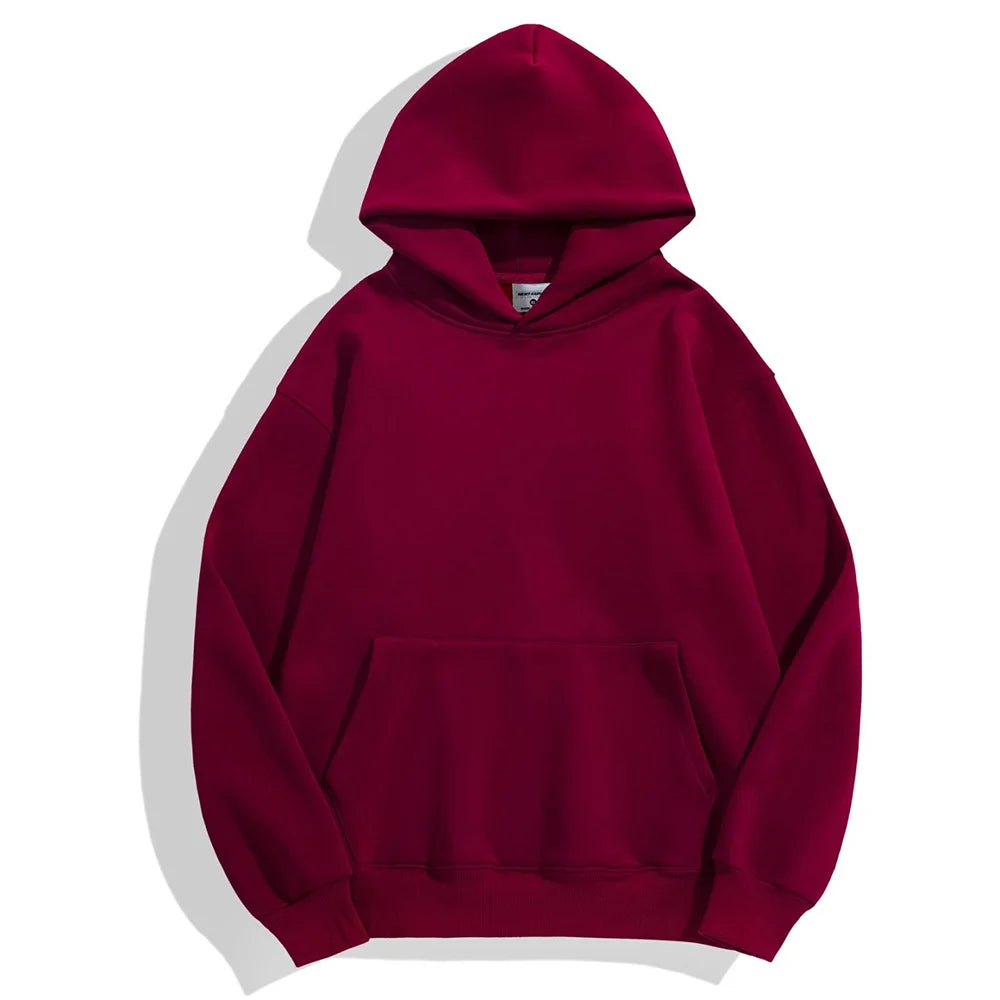 A heavy-duty hooded sweater made from thick cotton and velvet, designed for both men and women