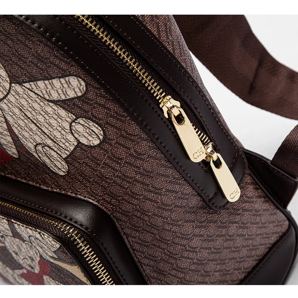 Alphabet Women's Backpack Large Capacity Design Luxury Brand Fashion Little Bear Cartoon Pattern