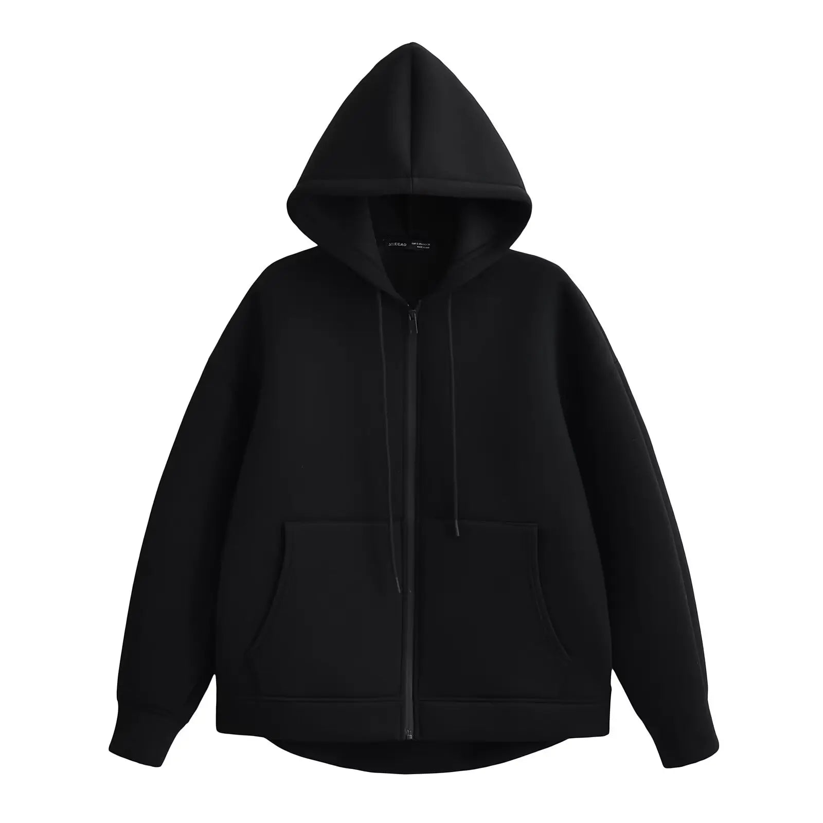 Women’s Winter Zipper Hoodie – Oversized High Street Coat with Double Pockets