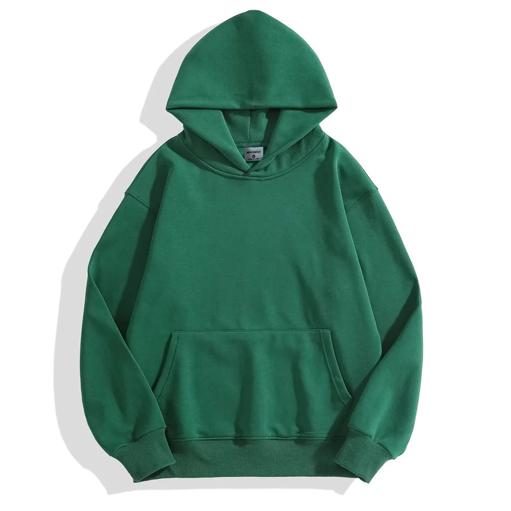 A heavy-duty hooded sweater made from thick cotton and velvet, designed for both men and women