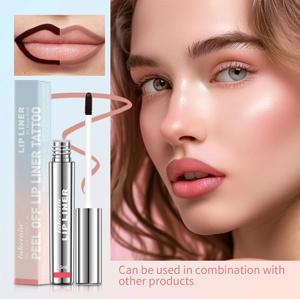 Waterproof Peel-Off Lip Tint – Long-Lasting Matte Lip Liner & Gloss, Brown