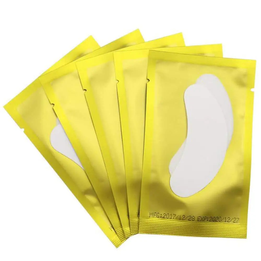 50 pairs of eyelash extension lower eye masks, makeup patches, and stickers for eyelash application.
