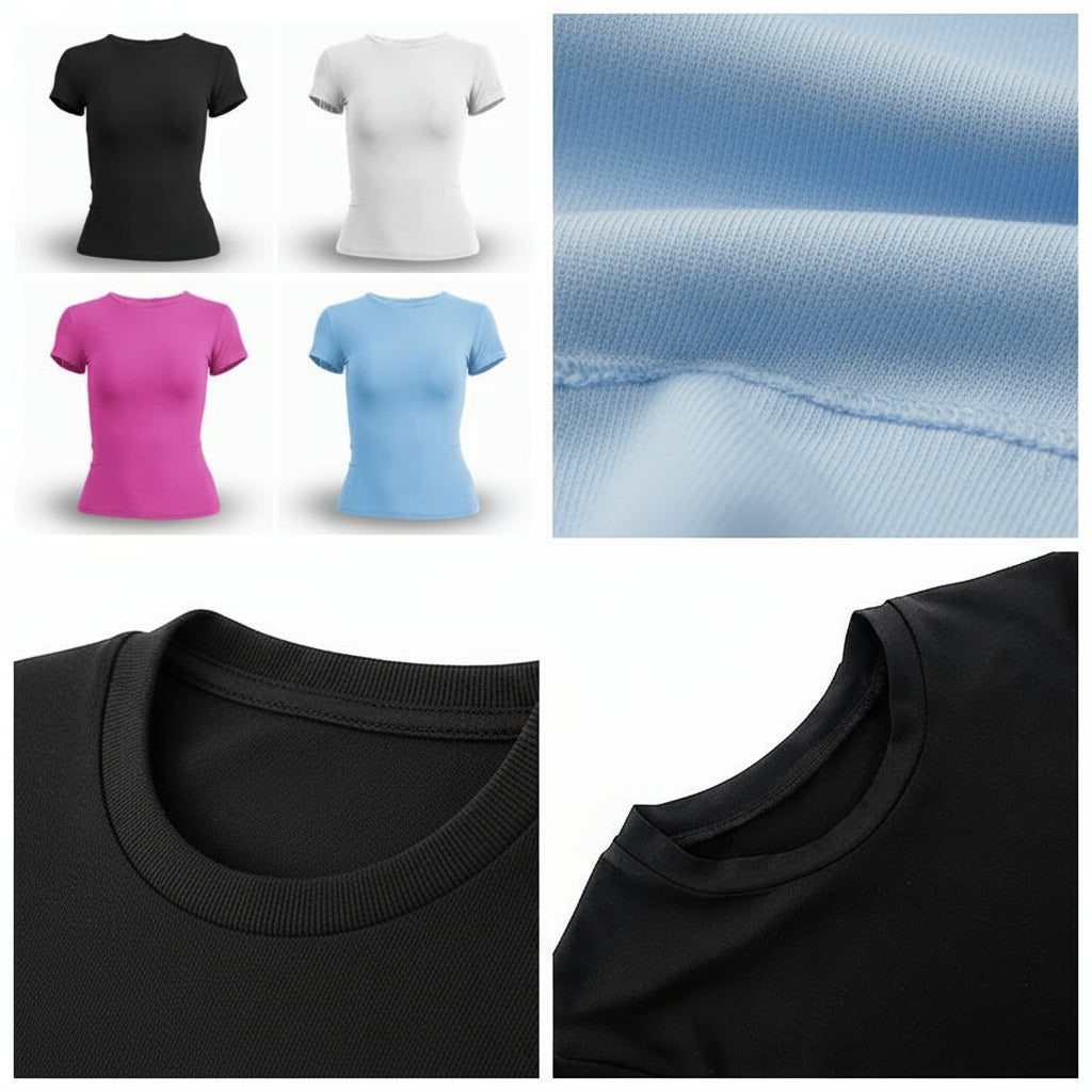 Women's Slim Fit Knitted T-Shirt – Short Sleeve O-Neck Y2K Streetwear Top