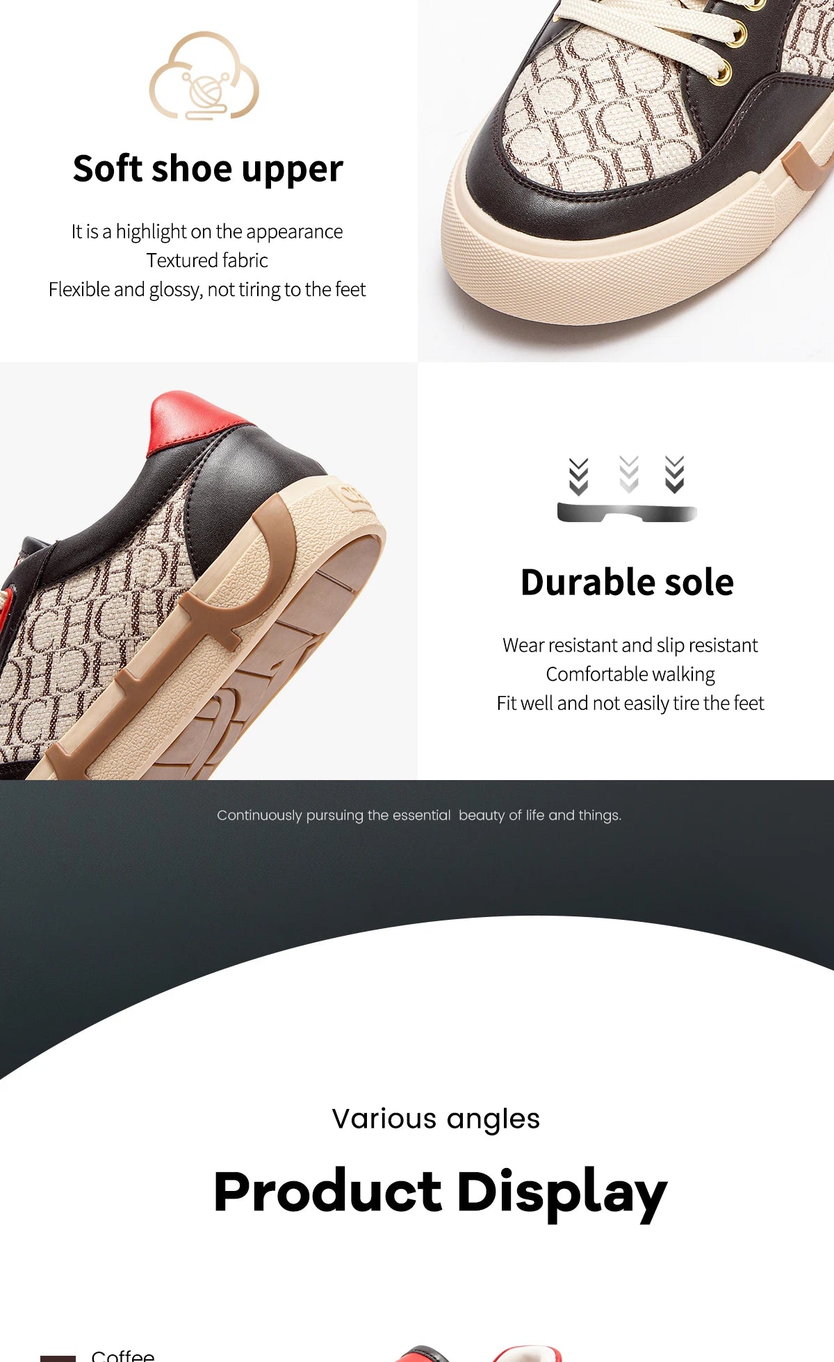 Women's Walking Shoes New Splicing Design Casual Shoes Skeleton Correction