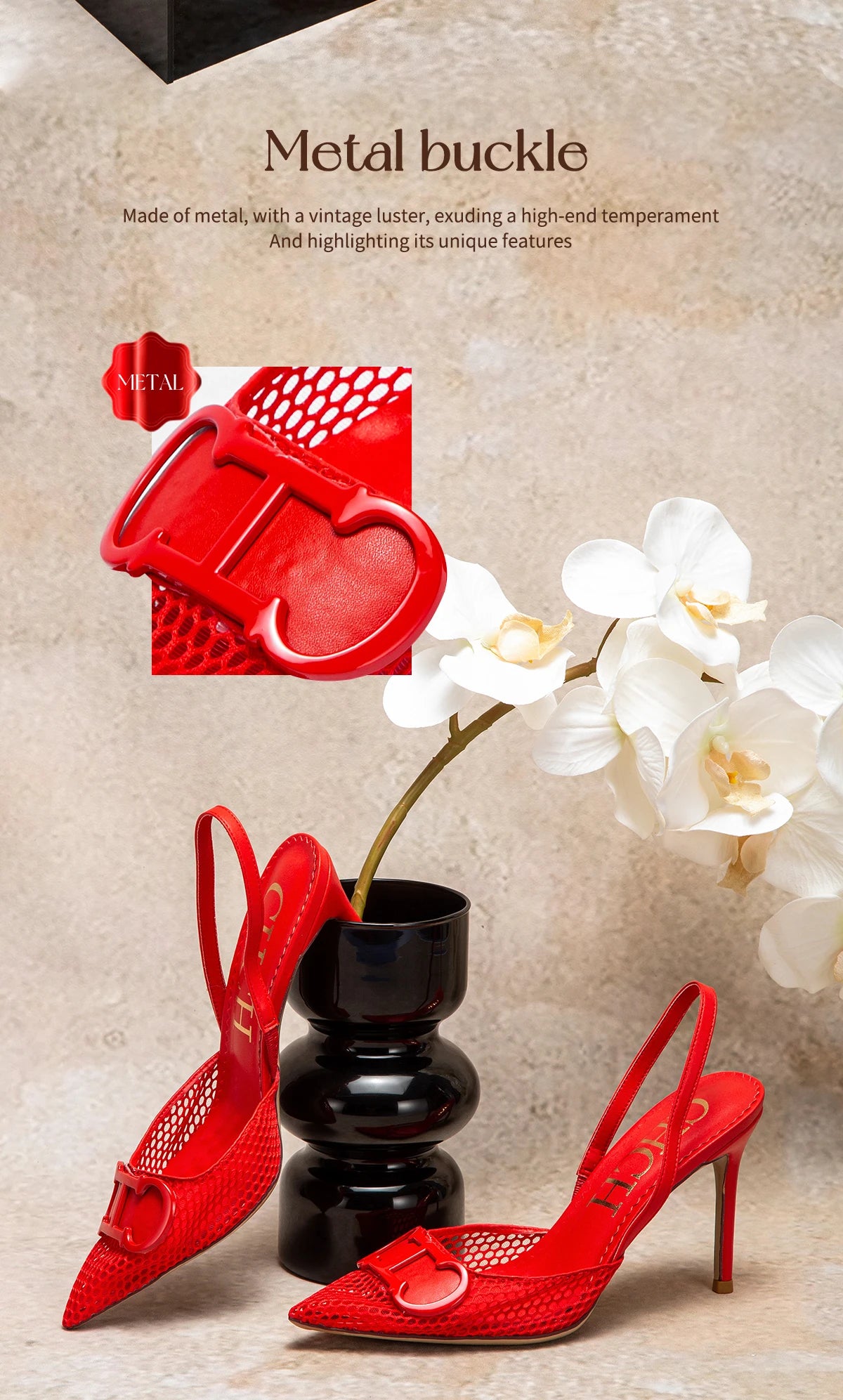 Women's High Heels Breathable Mesh Black Business Sandals 9cm