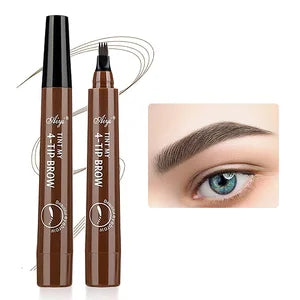 Four-pronged, long-lasting, water-resistant eyebrow pencil