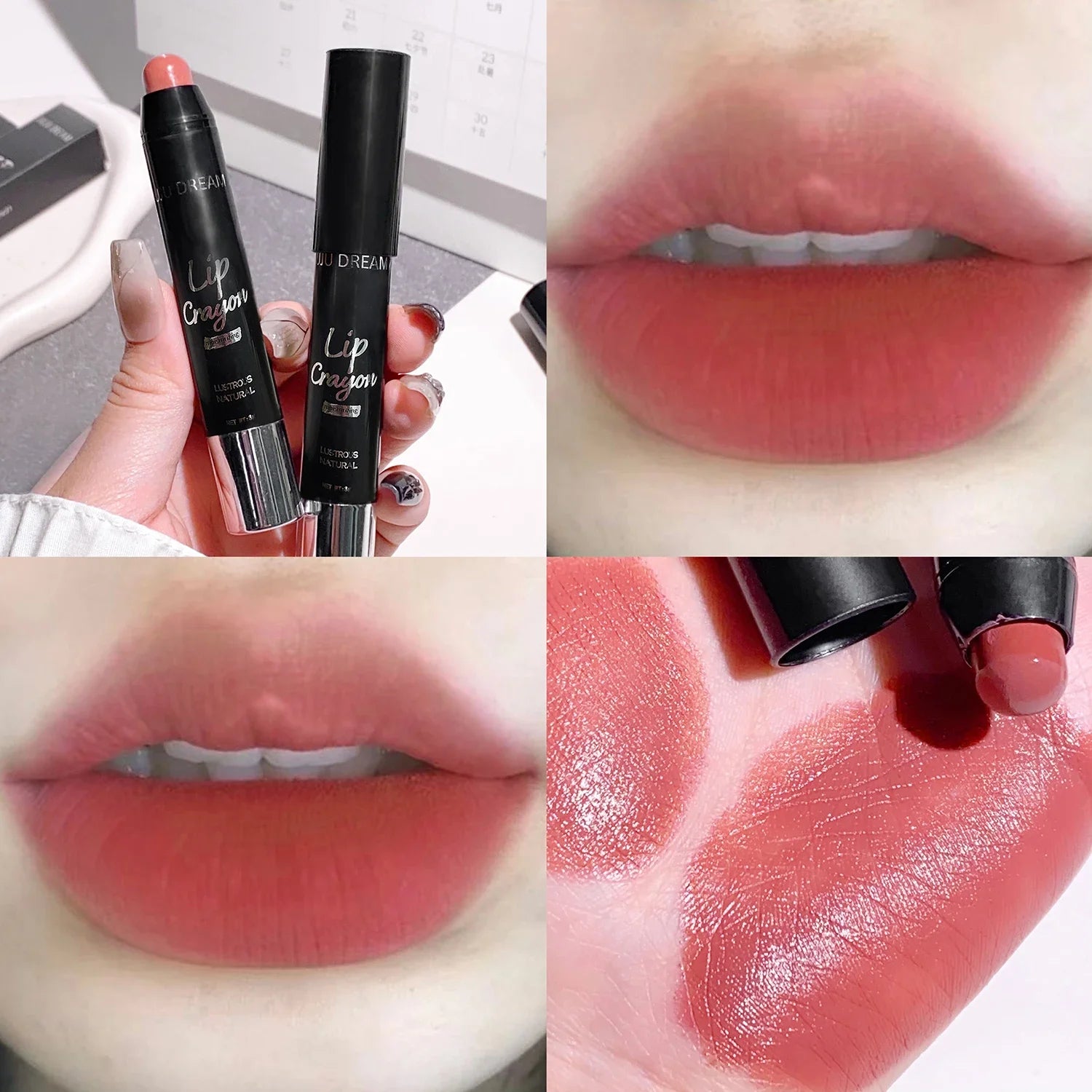 Matte 4-Color Lipstick Pen – Waterproof, Long-Lasting, Non-Fading, Easy Apply
