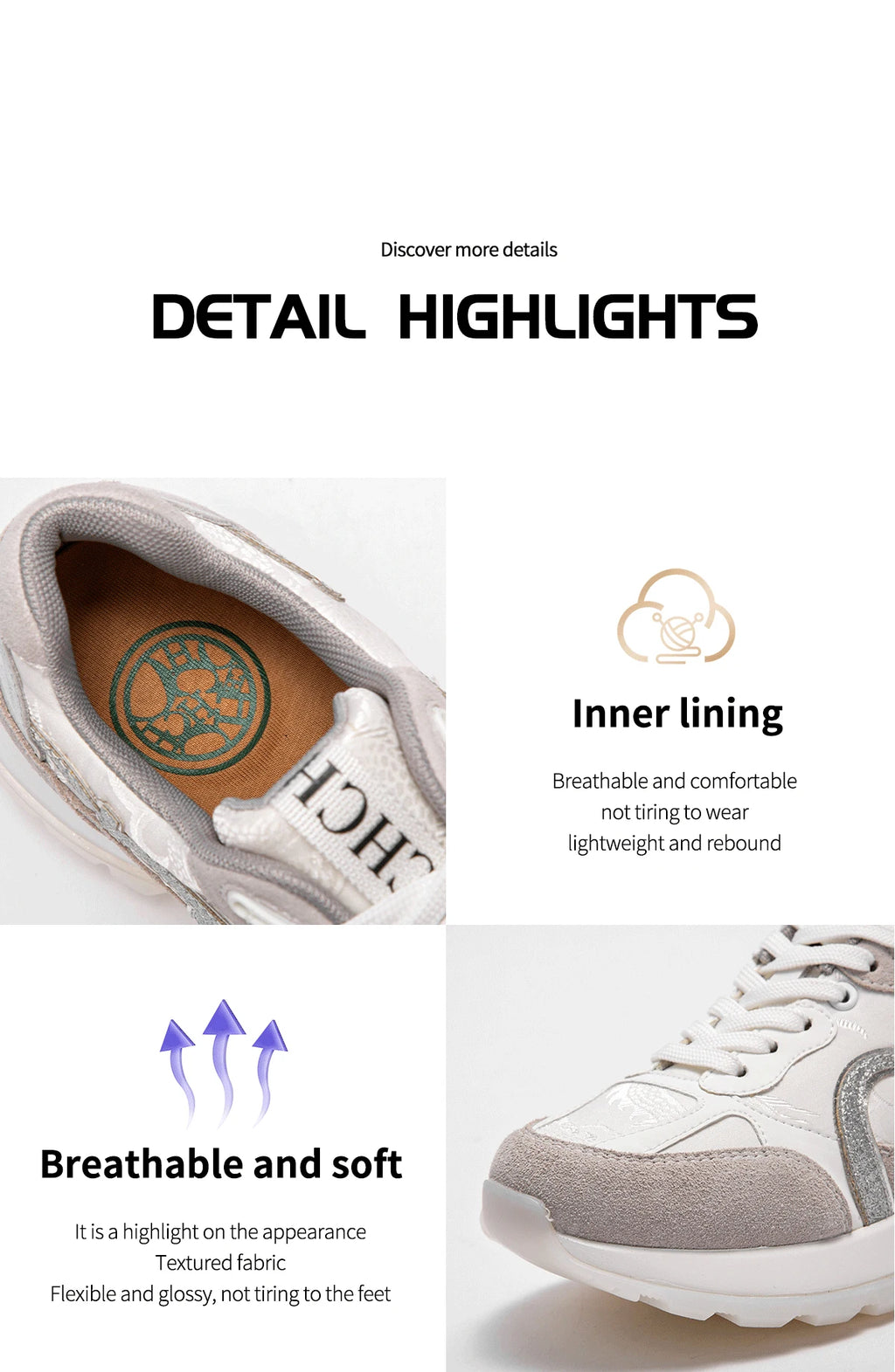 Women's Tennis Shoes New Cowhide Leather Splicing Flat Shoes Ergonomic Design Bone Correction