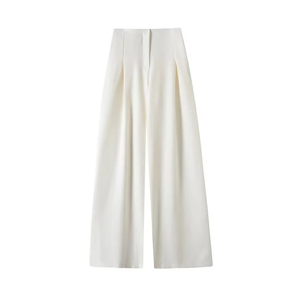 Women's versatile belt decoration long sleeved suit jacket new fashionable high waisted pleated pants casual pants