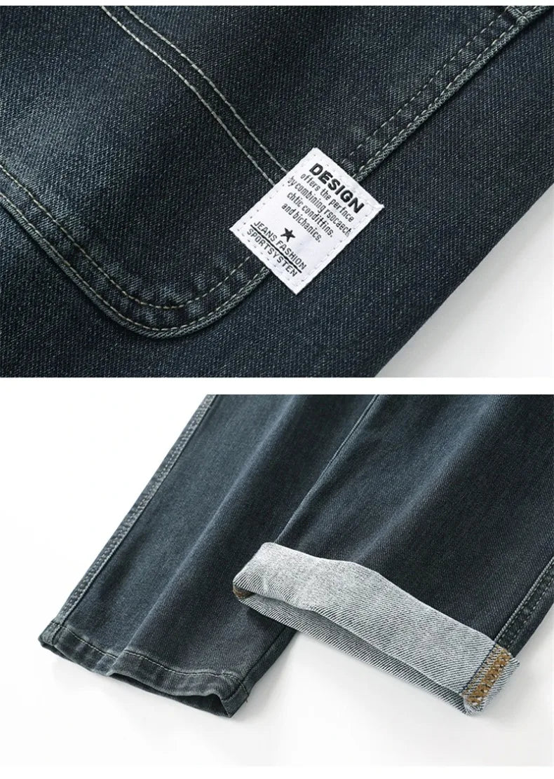 Men’s Jeans – Loose, Comfortable Straight-Leg for Spring/Autumn Business Casual