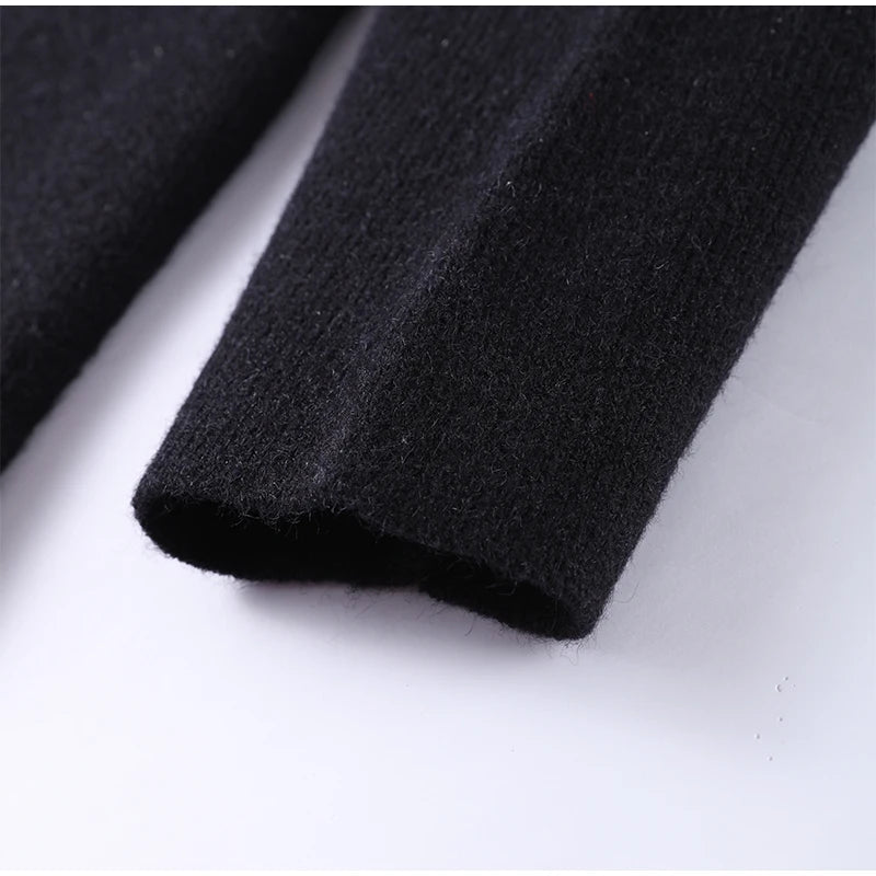 A stylish women's V-neck knitted cardigan for spring, featuring long sleeves, single-breasted design, and Y2K street fashion