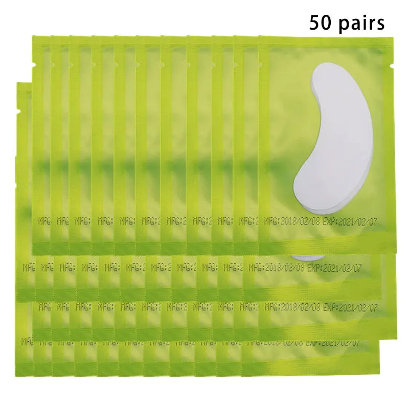 50 pairs of eyelash gel patches for grafting, under-eye extension, and makeup application