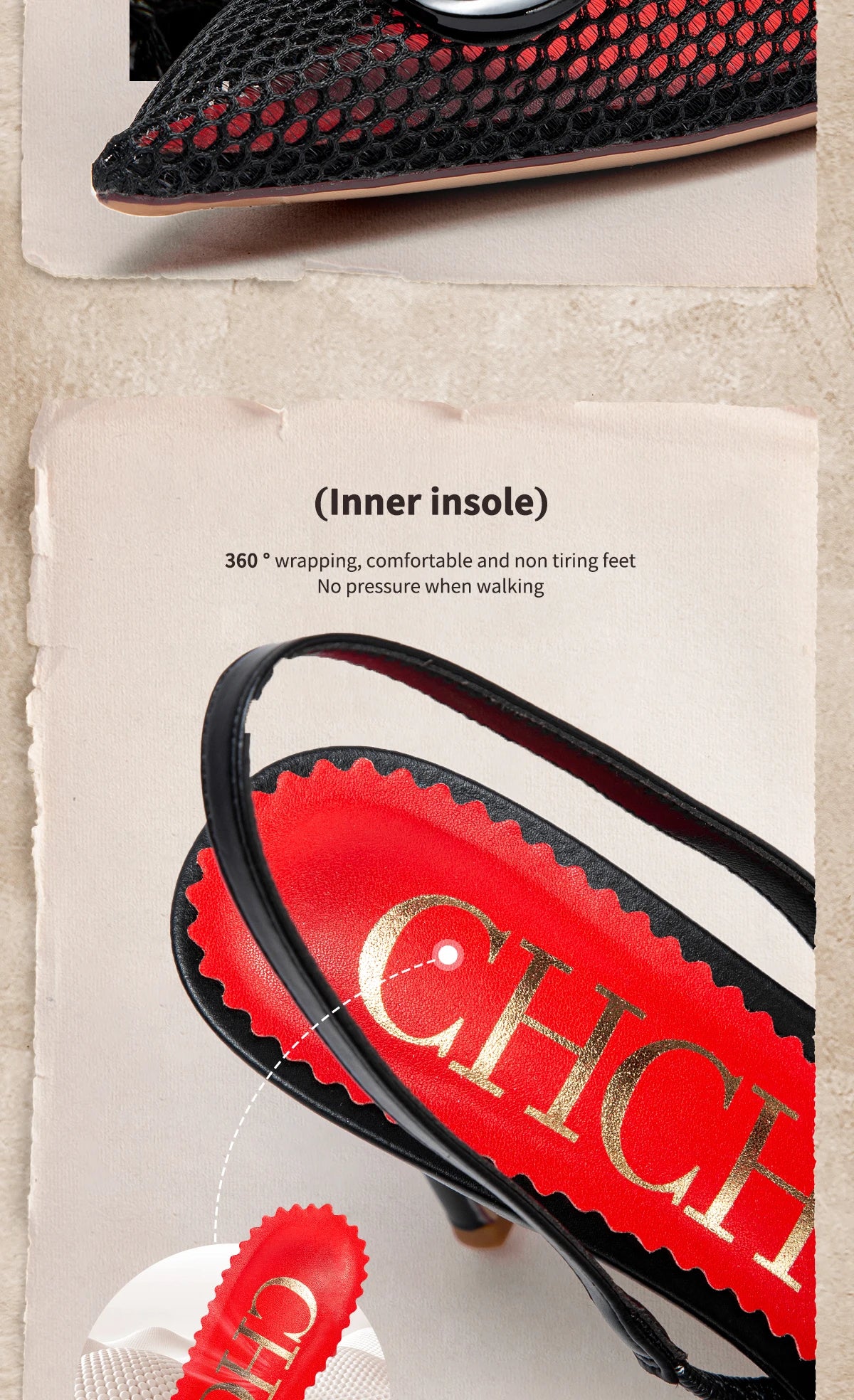 Women's High Heels Breathable Mesh Black Business Sandals 9cm