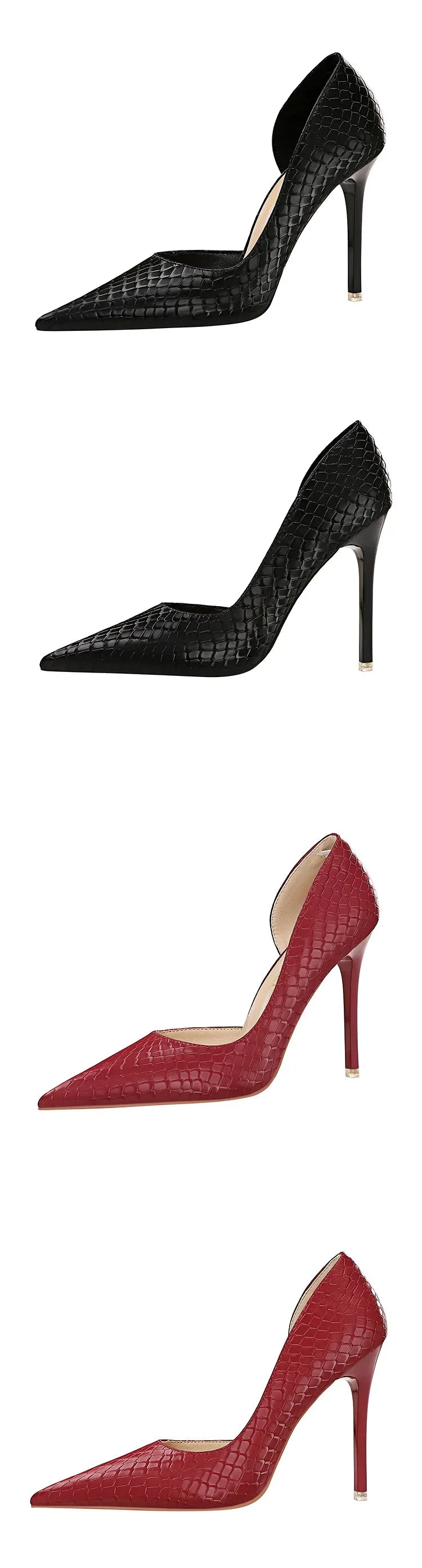 BIGTREE Snakeskin Stiletto Heels – Retro Luxury Pumps for Women