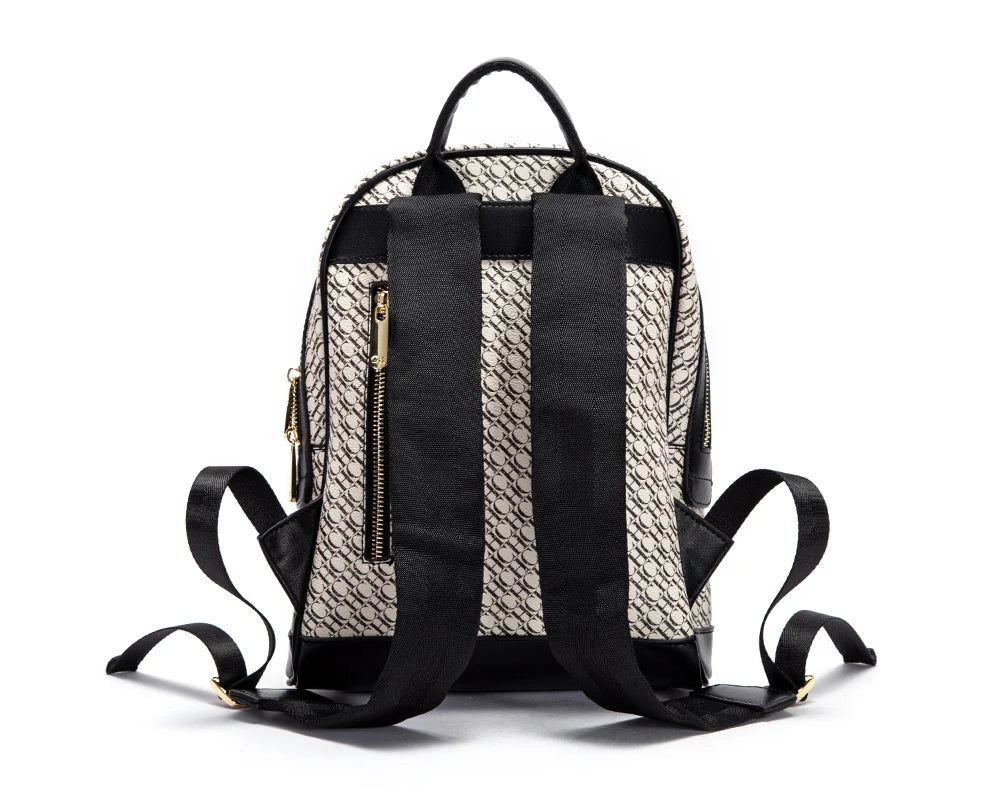 Alphabet Women's Backpack Large Capacity Design Luxury Brand Fashion Little Bear Cartoon Pattern