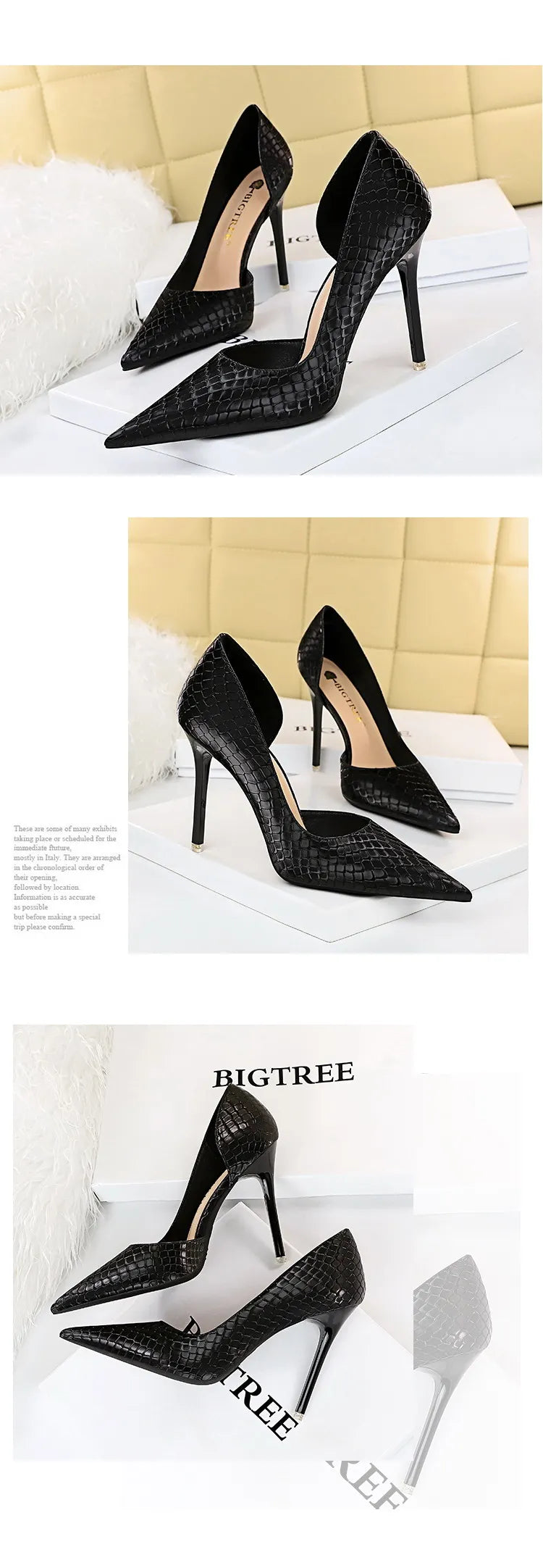 BIGTREE Snakeskin Stiletto Heels – Retro Luxury Pumps for Women