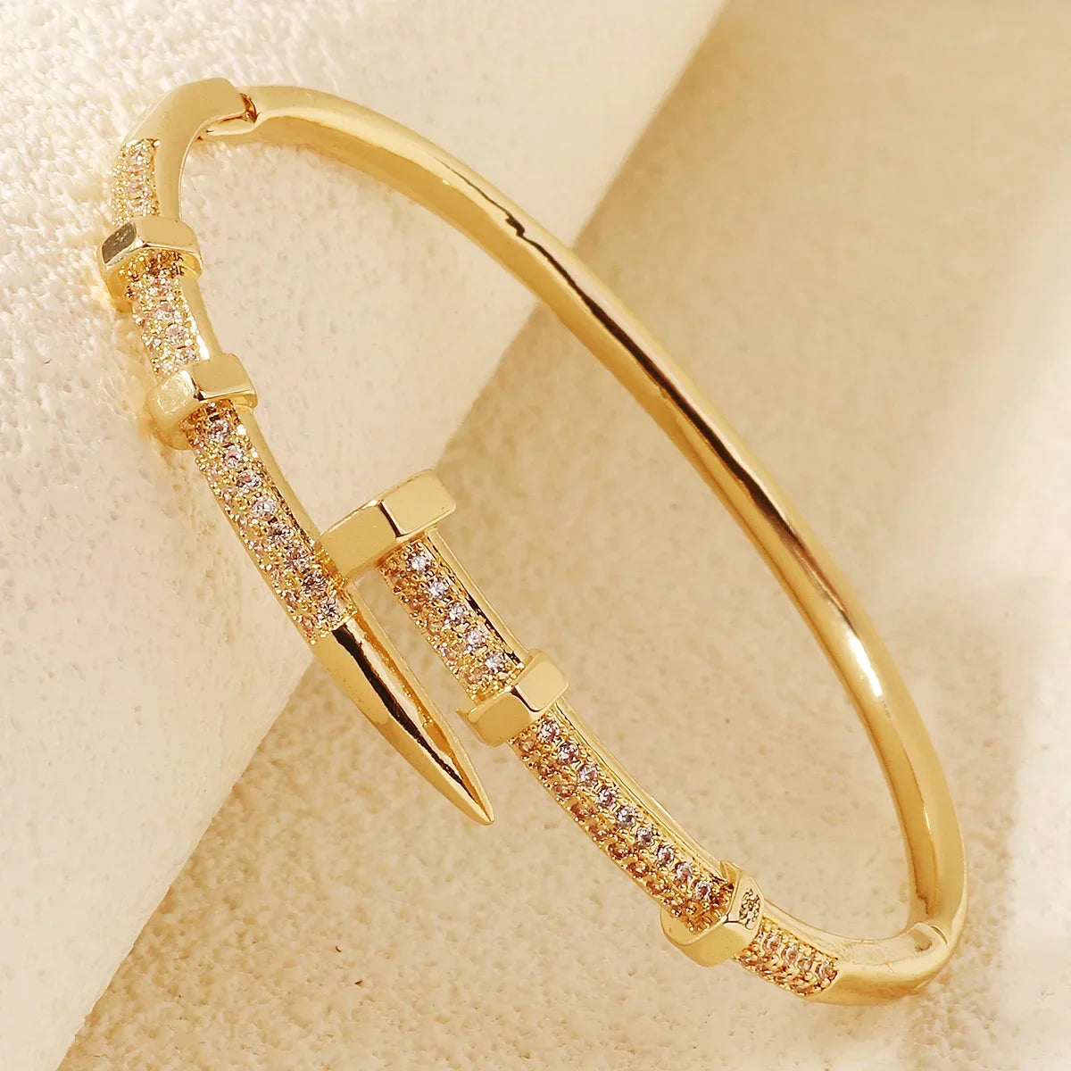 Stylish zircon screw bracelets for women