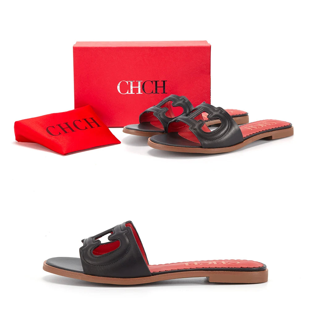 Women's Slippers Simple Black Flat Flat Women's Shoes Home Indoor Slippers