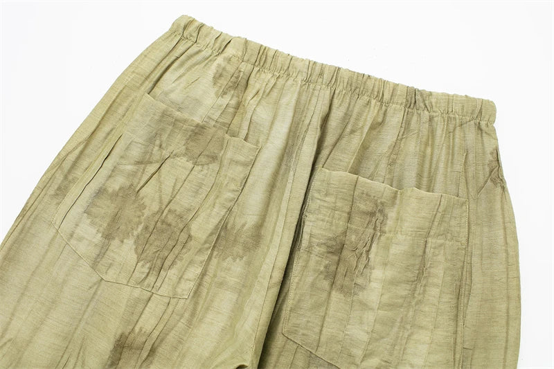 Women's 2024 Spring Fashion Set: Jacquard Loose Shirt & Casual Pants, Chic & Comfortable for Summer