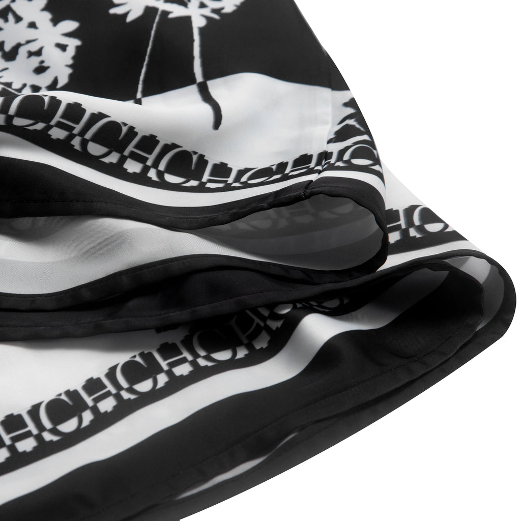 Women's Long Dress Summer New Black Printed Sexy Hanging Collar Dress Casual Party