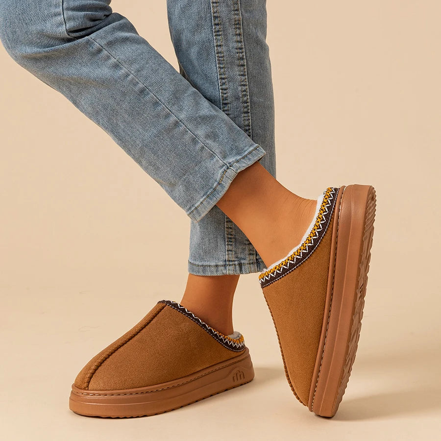 Winter Women's Slipper Fashion Fuzzy Fur Anti-slip Soft Sole Outdoor Indoor Warm Comfort