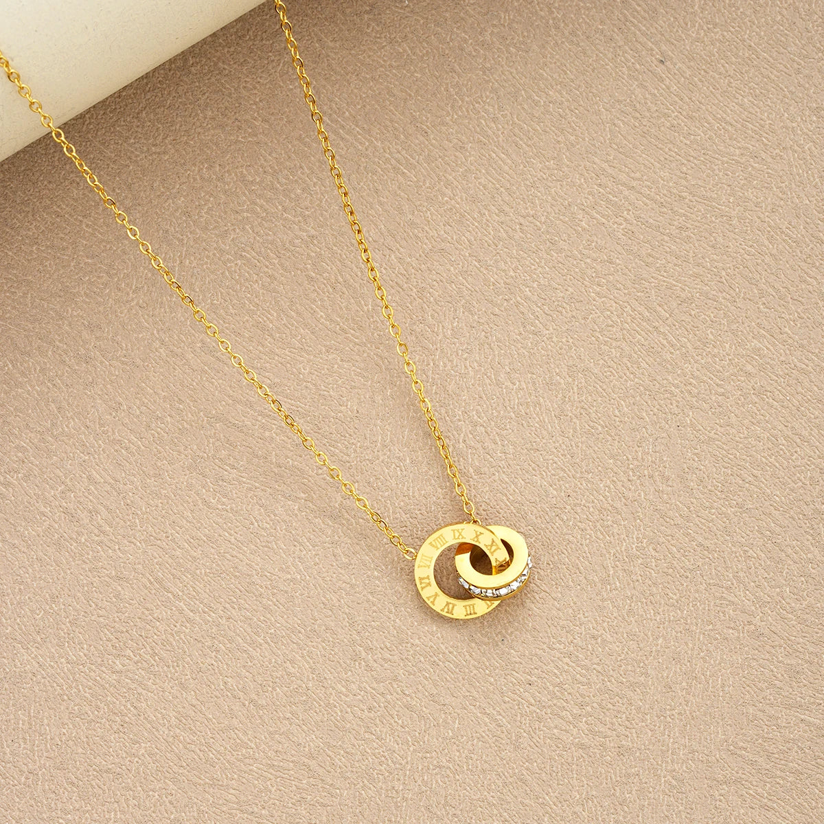 Women’s Gold Crystal Set – 4-Piece Necklace, Bracelet & Earrings