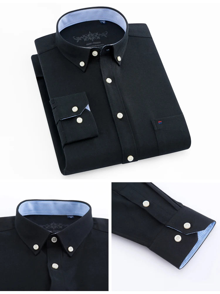 Men’s Stylish Cotton Blend Solid Shirt – Breathable, Formal, Regular Fit, Long Sleeve