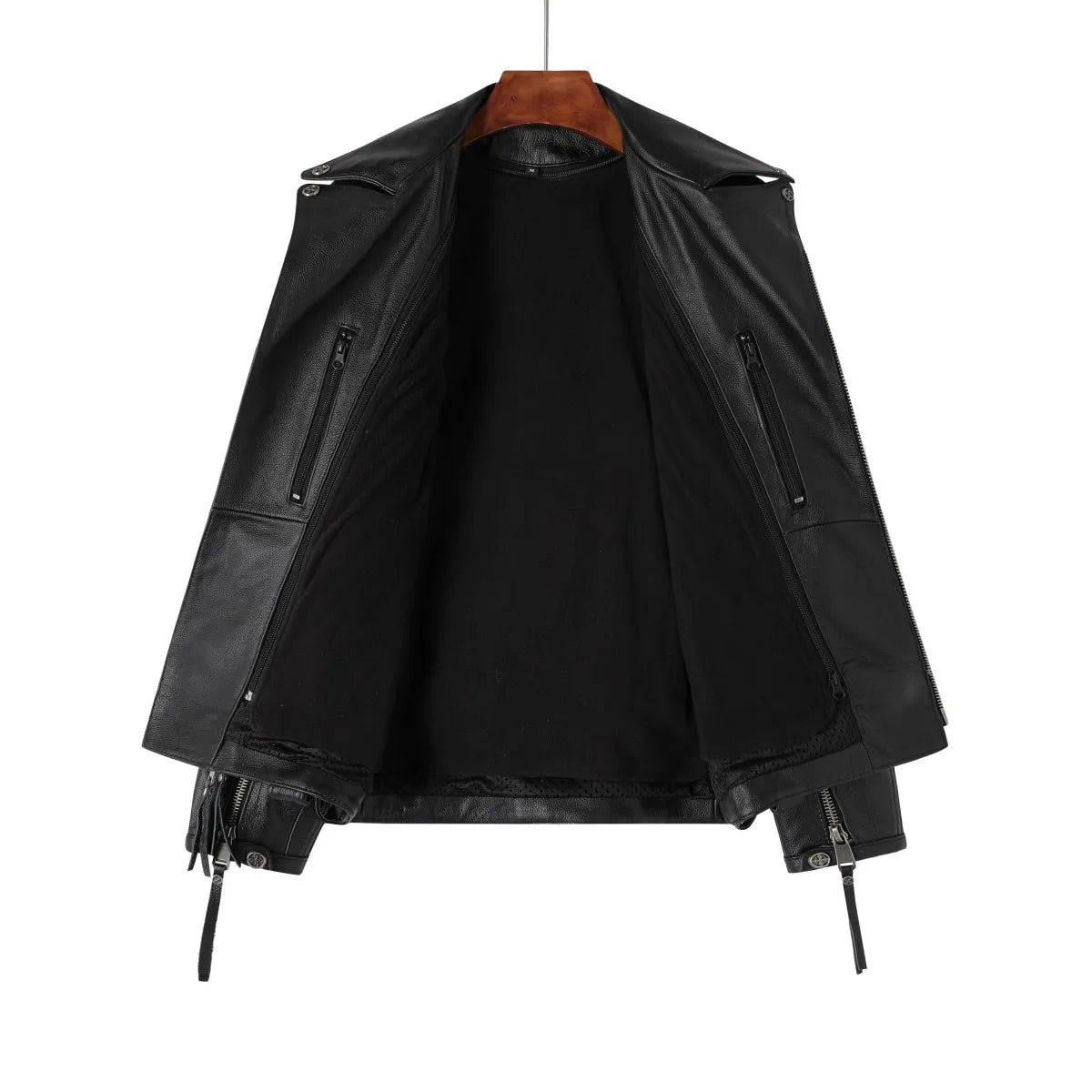 Copersian men's natural leather motorcycle jacket, casual vintage style