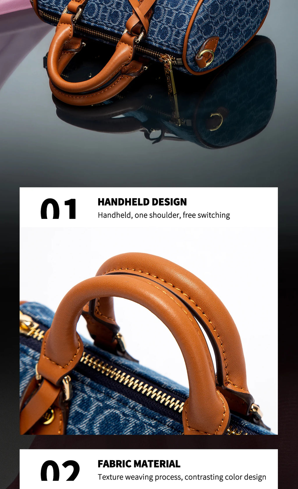 Women's Shoulder Bag Cowboy Splicing Pillow Bag, Casual Party