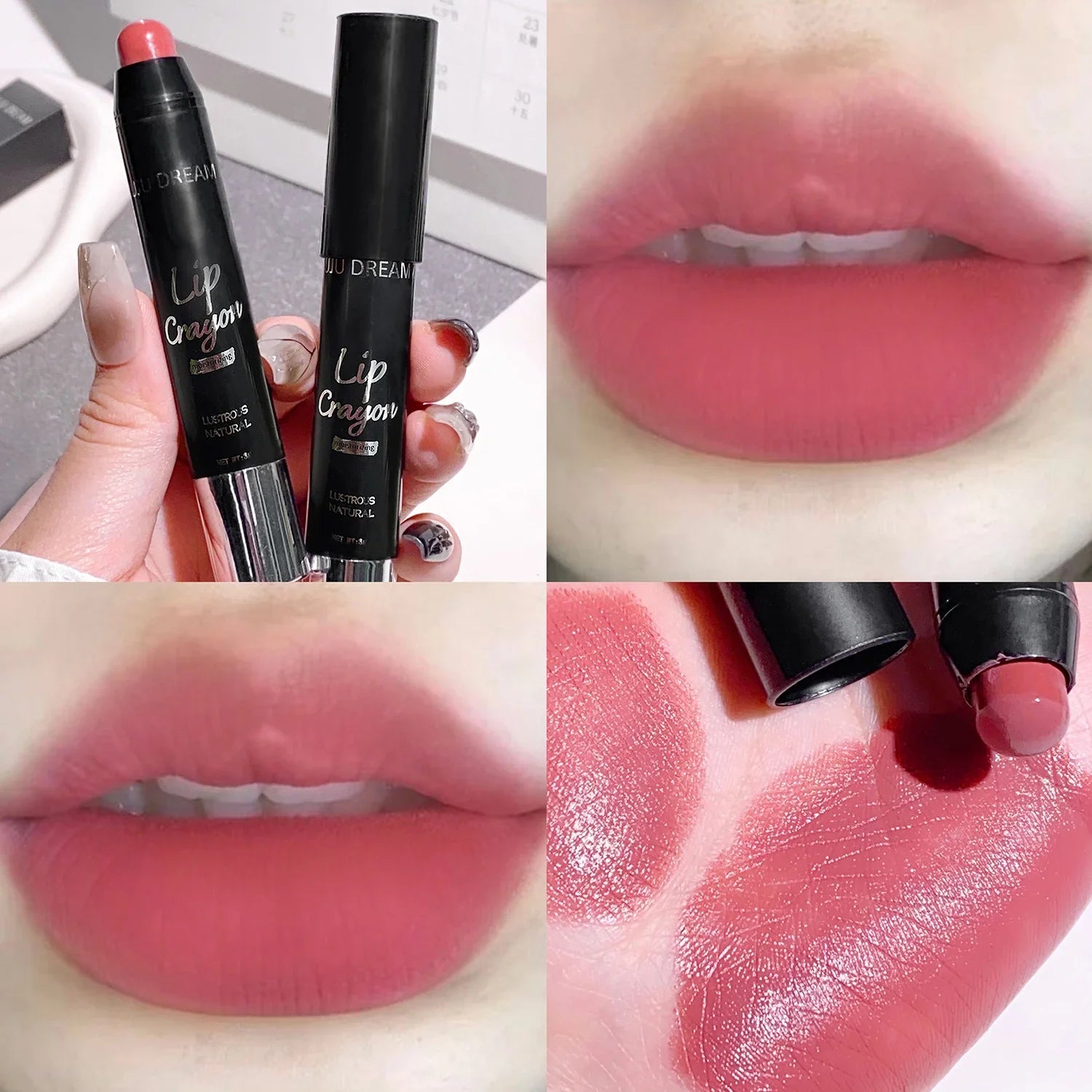 Matte 4-Color Lipstick Pen – Waterproof, Long-Lasting, Non-Fading, Easy Apply